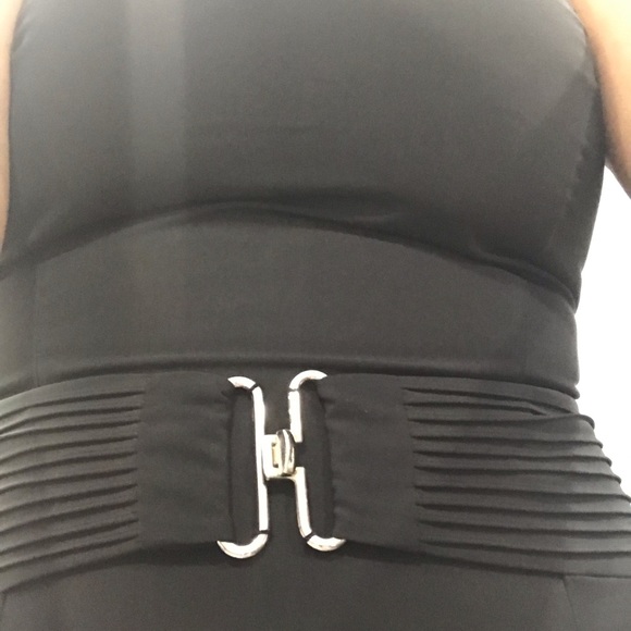 Calvin Klein Buckled Sheath Black Midi Dress - Picture 8 of 17